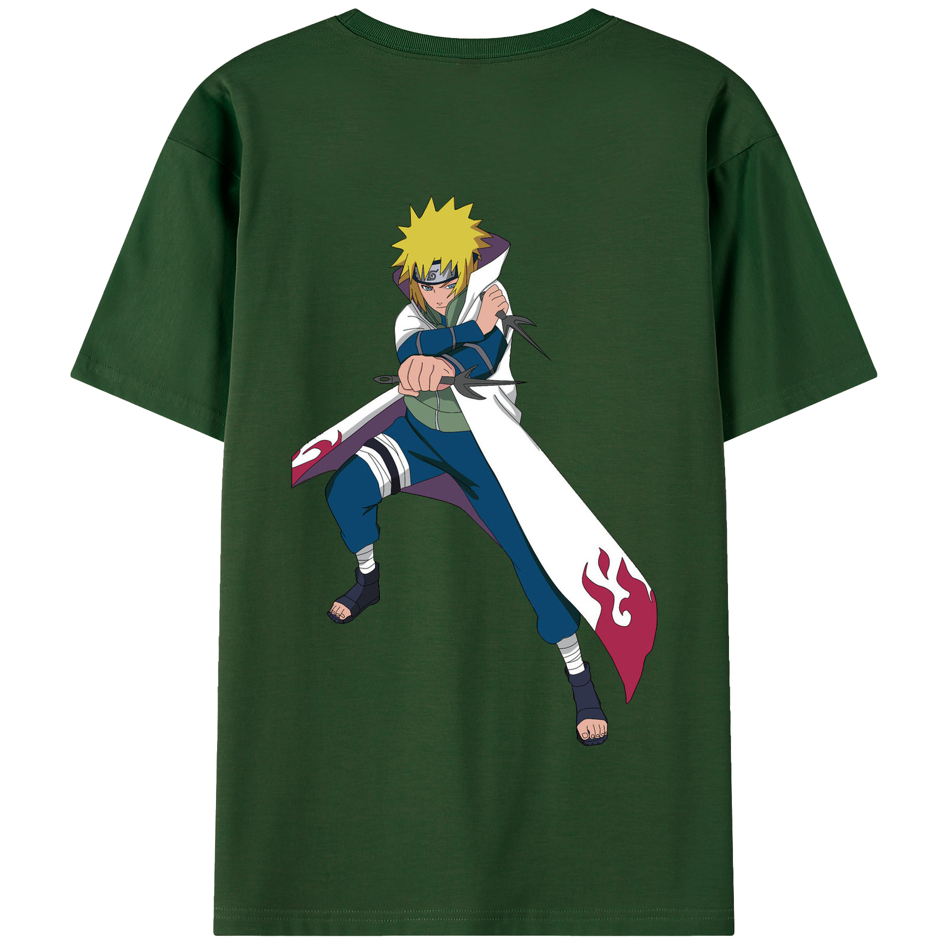 （画像用） NARUTO -ナルト- 波風 ミナト Namikaze Minato 綿100％半袖Tシャツ（背面プリント）